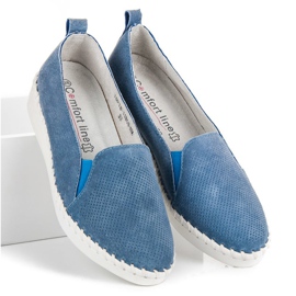 Mocasines VINCEZA de piel azul 5