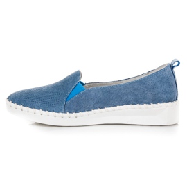 Mocasines VINCEZA de piel azul 3