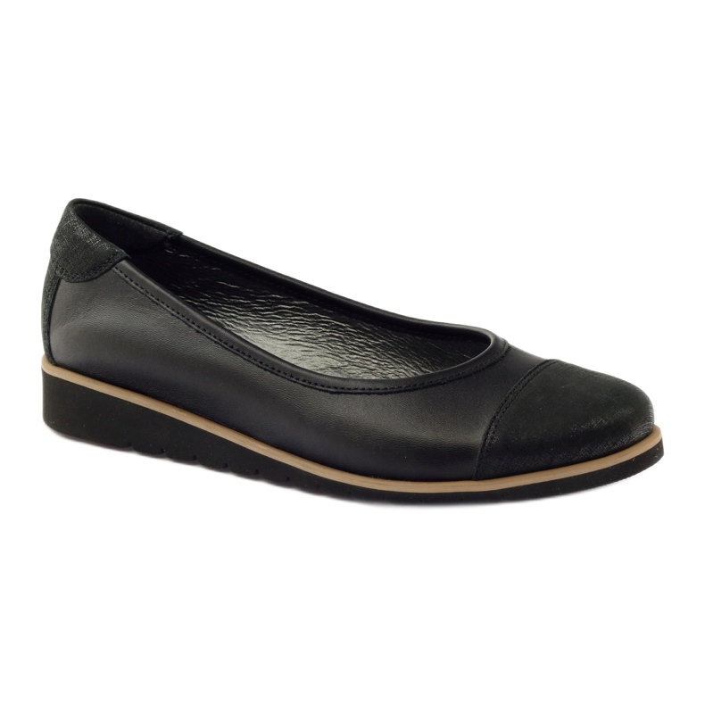 Angello Mocasines de cuero para mujeres 1325 negro 1