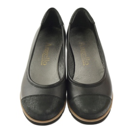 Angello Mocasines de cuero para mujeres 1325 negro 4