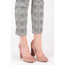 Ideal Shoes Bombas elegantes en el post. rosado 1