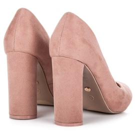 Ideal Shoes Bombas elegantes en el post. rosado 4