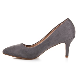 Bombas de gamuza en tacones altos gris 3