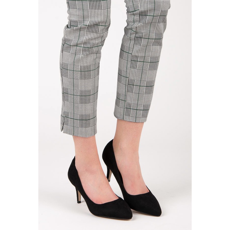 Bombas de gamuza en tacones altos negro 1