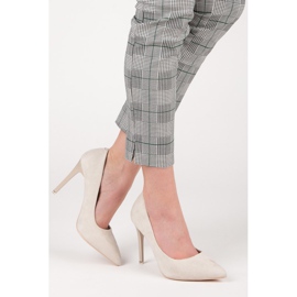Tacones color crema marrón 5