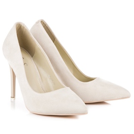 Tacones color crema marrón 3