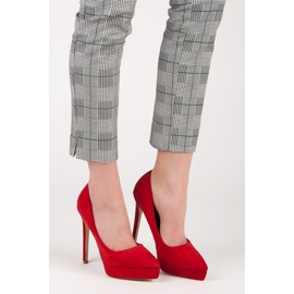 Bestelle Tacones de ante en la plataforma rojo 1