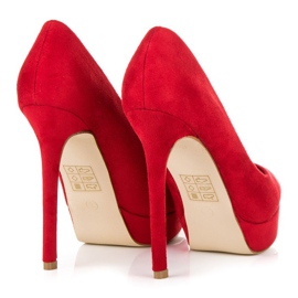 Bestelle Tacones de ante en la plataforma rojo 5