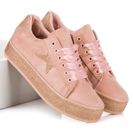 Zapatillas Mckeylor con purpurina rosado 2