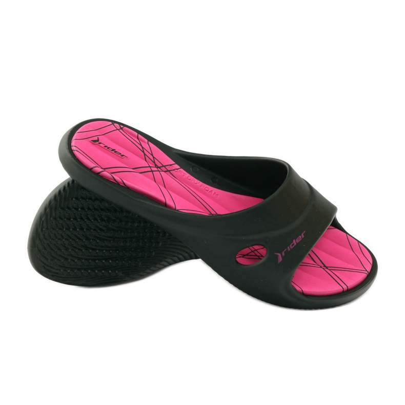Rider 82214 zapatillas piscina gel negro rosado 3