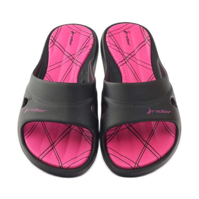 Rider 82214 zapatillas piscina gel negro rosado 4