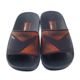 Zapatillas de estar por casa Rider azul marino para hombre naranja 4