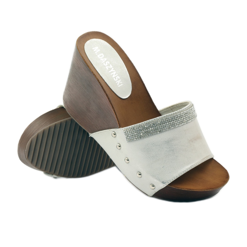 M.Daszyński Pantuflas de cuña Daszyński con circonita gris 3 M.Daszyński Pantuflas de cuña Daszyński con circonita gris 3