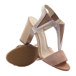 M.Daszyński Sandalias de cuero Daszyński rosa 3