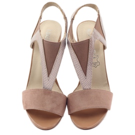 M.Daszyński Sandalias de cuero Daszyński rosa 4