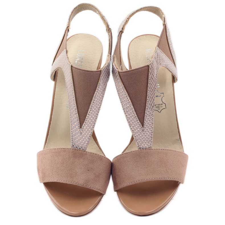 M.Daszyński Sandalias de cuero Daszyński rosa 4