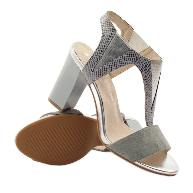 M.Daszyński Sandalias de cuero Daszyński gris 3 M.Daszyński Sandalias de cuero Daszyński gris 3