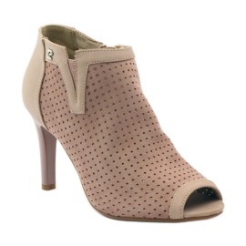 M.Daszyński Botas caladas con inserto de cuero Daszyński rosado 1 M.Daszyński Botas caladas con inserto de cuero Daszyński rosado 1