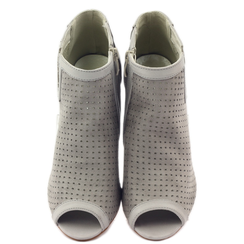 M.Daszyński Botas caladas con inserto de cuero Daszyński gris 4