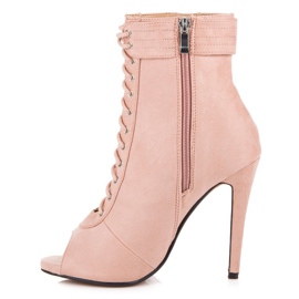 Seastar Botas atadas con puntera abierta rosado 3