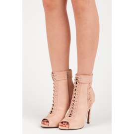 Seastar Botas atadas con puntera abierta rosado 6