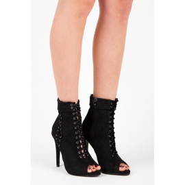 Seastar Botas de punta abierta atadas negro 1
