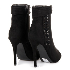 Seastar Botas de punta abierta atadas negro 4