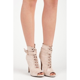 Seastar Botines de ante con puntera abierta beige 1 Seastar Botines de ante con puntera abierta beige 1