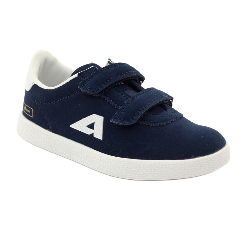 American Club Zapatillas deportivas con plantilla de piel americana azul marino blanco 1