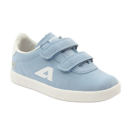 American Club Zapatos deportivos, plantilla de cuero azul para velcro 1