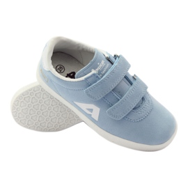 American Club Zapatos deportivos, plantilla de cuero azul para velcro 3