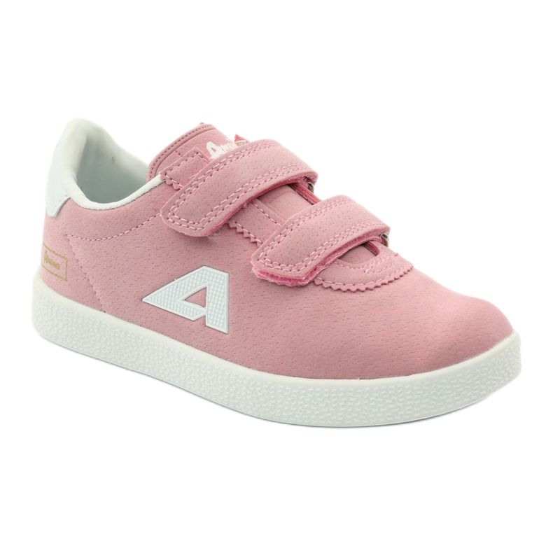 American Club Zapatillas deportivas con plantilla de piel americana rosado blanco 1
