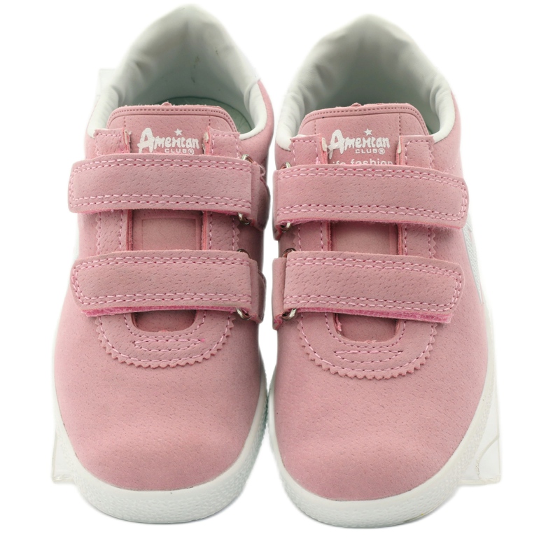 American Club Zapatillas deportivas con plantilla de piel americana rosado blanco 4