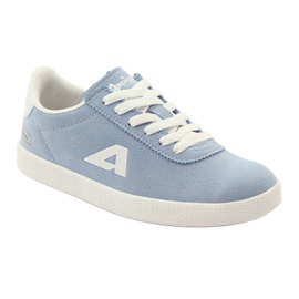 American Club Zapatillas deportivas con plantilla de piel americana azul blanco 1