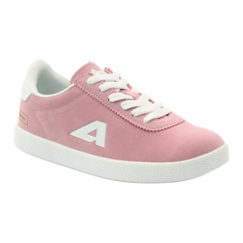 American Club Zapatillas deportivas con plantilla de piel americana blanco rosa 1
