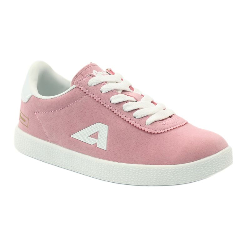 American Club Zapatillas deportivas con plantilla de piel americana blanco rosado 1