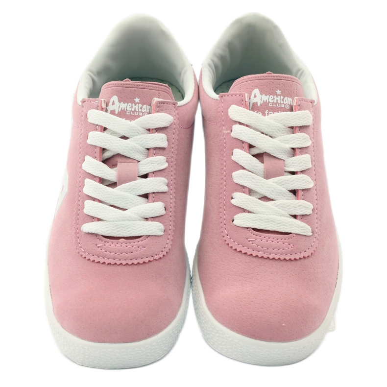 American Club Zapatillas deportivas con plantilla de piel americana blanco rosado 4