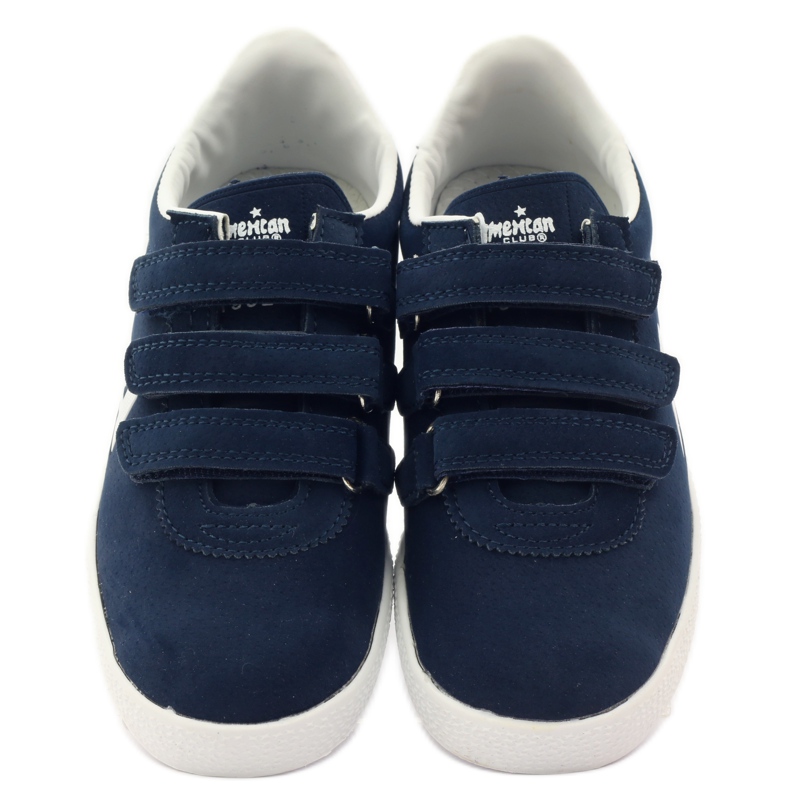 American Club Incrustación de cuero americano deportivo azul marino blanco 4