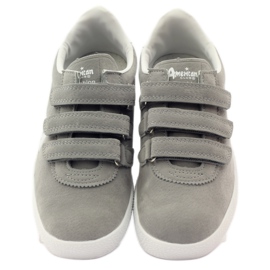 American Club Incrustación de cuero americano deportivo gris blanco 4 American Club Incrustación de cuero americano deportivo gris blanco 4