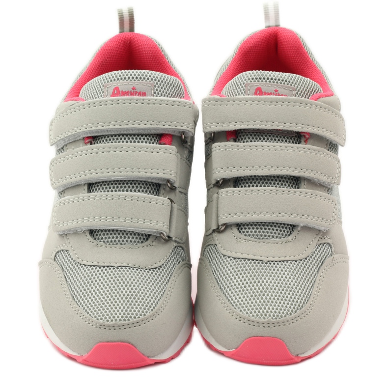 American Club Zapatos deportivos American 9 con inserto de cuero. rosado gris 4