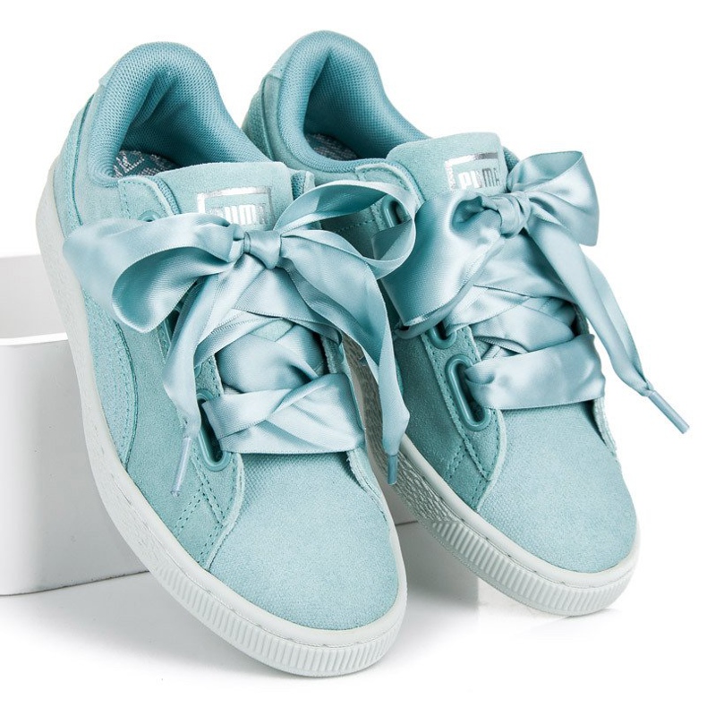 Puma Suede Heart Pebble WN`S azul 1 Puma Suede Heart Pebble WN`S azul 1