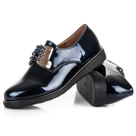 Best Shoes Cómodos zapatos lacados azul 2