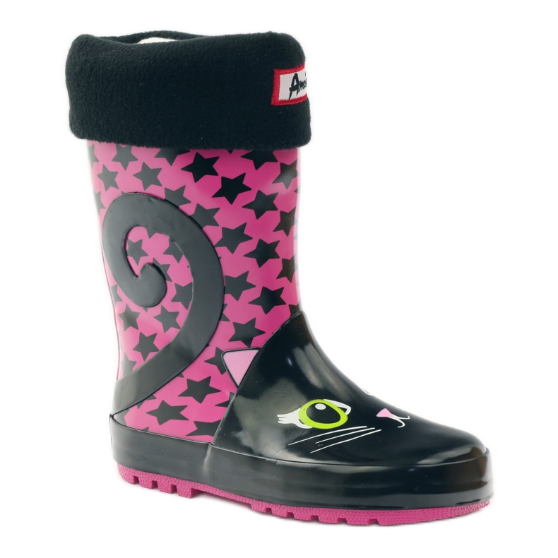 American Club Calcetín galoshes + inserto American kitty rosa negro 1