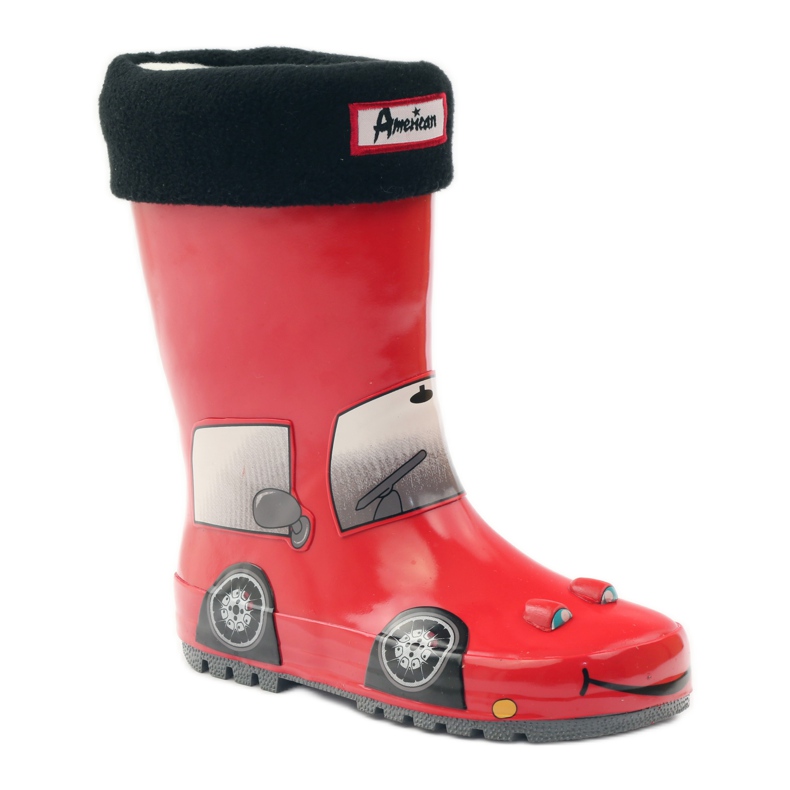 American Club Calcetín galoshes más plantilla RED CAR rojo gris negro 1
