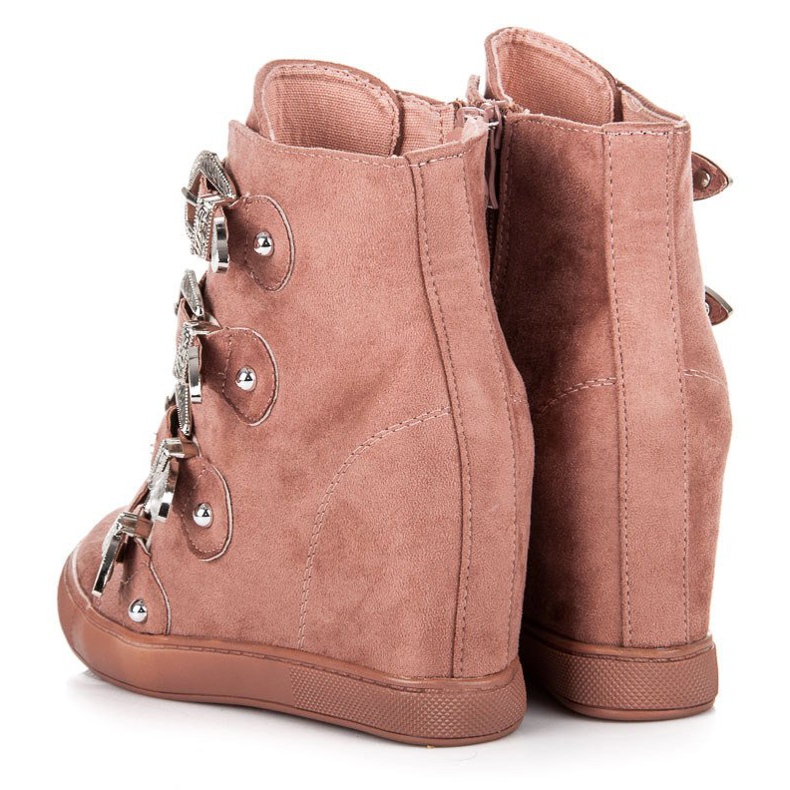 Bestelle Deportivas de ante con hebillas rosa 2