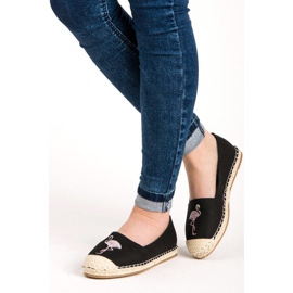 Bestelle Alpargatas negras con flamenco negro 2