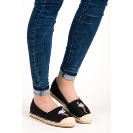 Bestelle Alpargatas negras con flamenco negro 1