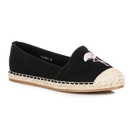 Bestelle Alpargatas negras con flamenco negro 3