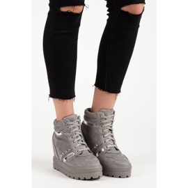 Bestelle Deportivas plataforma gris 1