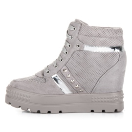 Bestelle Deportivas plataforma gris 6